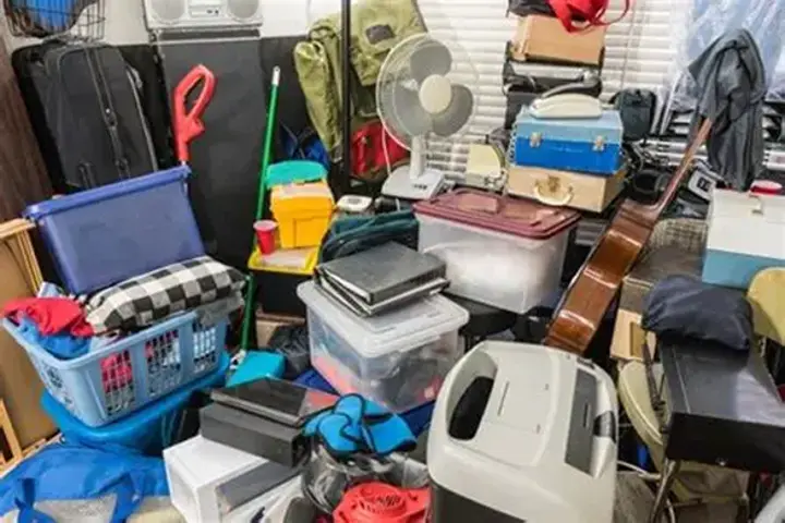 an extremely cluttered space